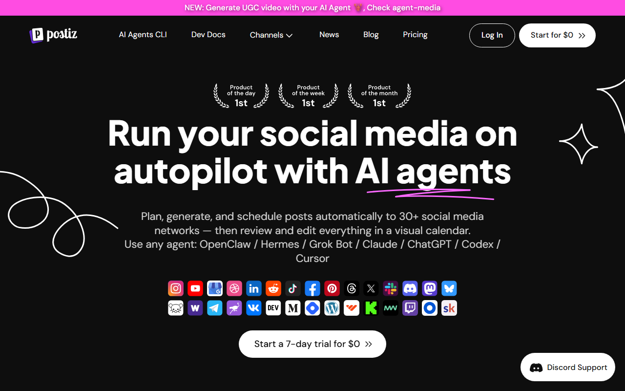 Postiz homepage