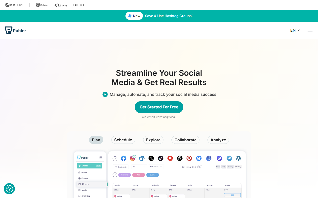 Publer homepage